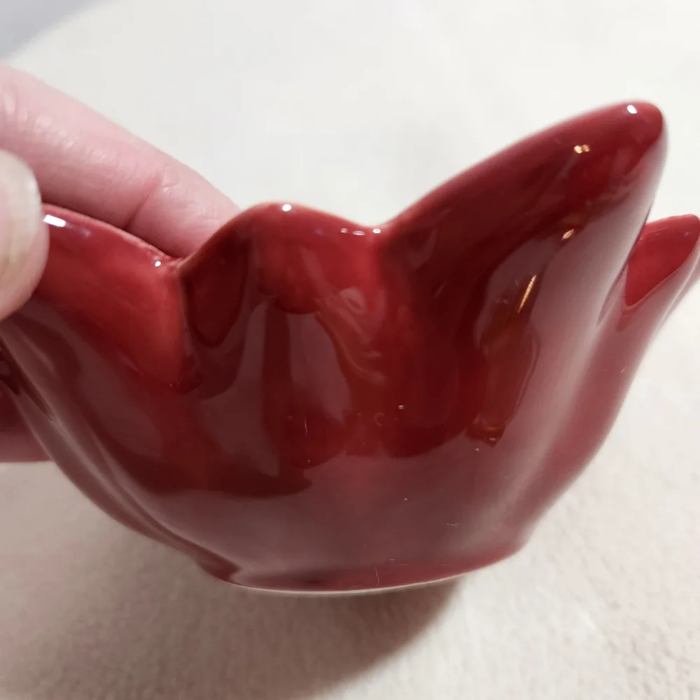 Reddish / Brown Leaf Shaped Nut or Candy Bowl Dishwasher / Microwave Safe